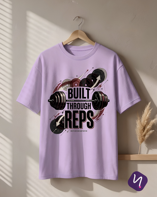 Gym Terry Oversized Unisex T-Shirt – Built Through Reps Graphic Tee