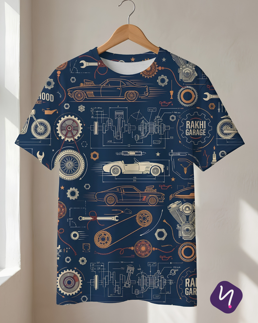 Rakhi AOP T-Shirt for Men – Rakhi Garage Graphic Tee