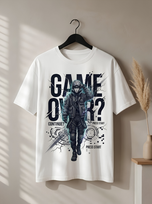 Gaming Oversized Unisex Classic T-Shirt – Game Over Graphic Tee