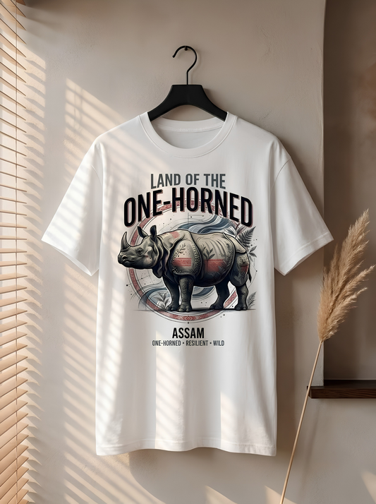 Assam Pride Oversized Unisex Classic T-Shirt – One Horned Rhino Graphic Tee